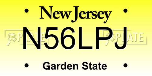N56LPJ New Jersey License Plate