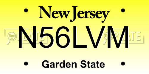 N56LVM New Jersey License Plate