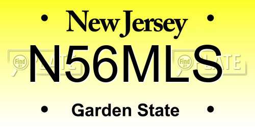 N56MLS New Jersey License Plate