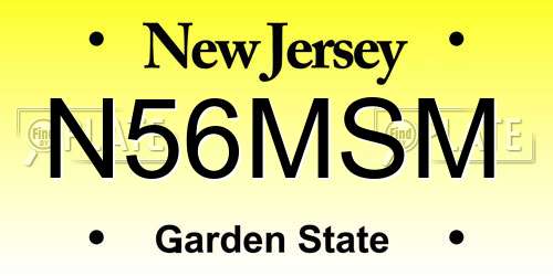 N56MSM New Jersey License Plate