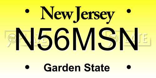 N56MSN New Jersey License Plate