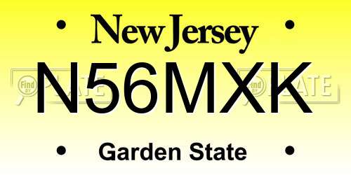 N56MXK New Jersey License Plate