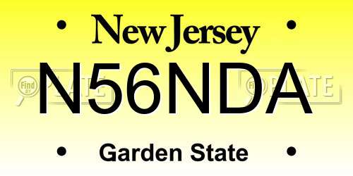 N56NDA New Jersey License Plate