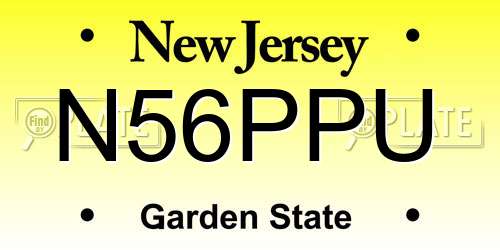 N56PPU New Jersey License Plate