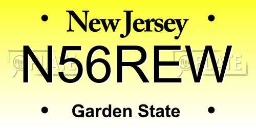 N56REW New Jersey License Plate