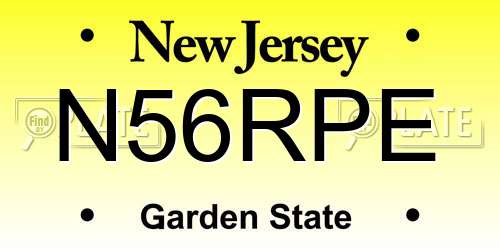 N56RPE New Jersey License Plate