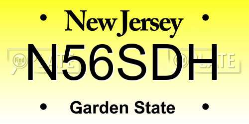 N56SDH New Jersey License Plate