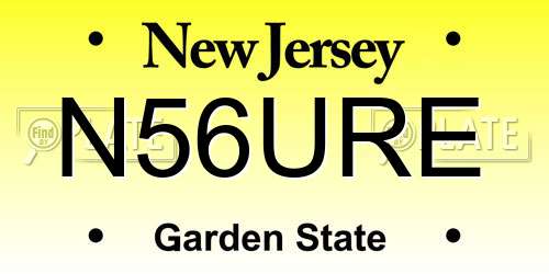 N56URE New Jersey License Plate