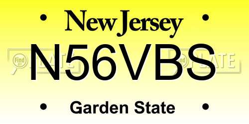 N56VBS New Jersey License Plate
