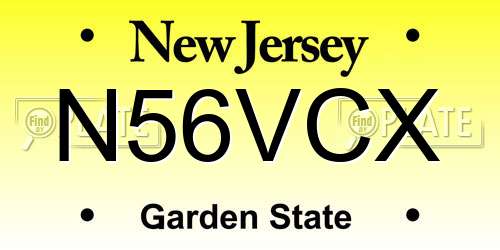 N56VCX New Jersey License Plate