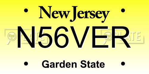 N56VER New Jersey License Plate