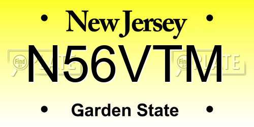 N56VTM New Jersey License Plate