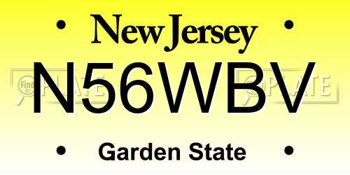 N56WBV New Jersey License Plate