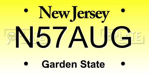 N57AUG New Jersey License Plate