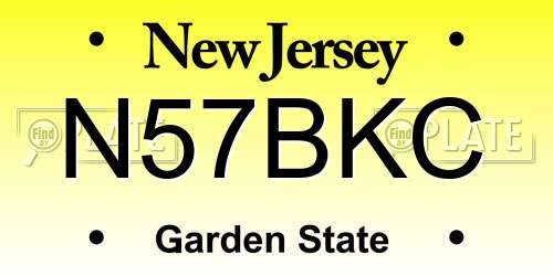 N57BKC New Jersey License Plate