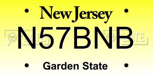 N57BNB New Jersey License Plate