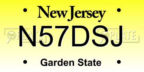 N57DSJ New Jersey License Plate