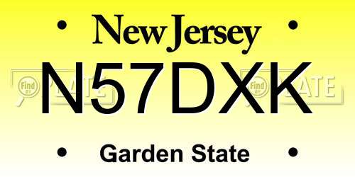N57DXK New Jersey License Plate