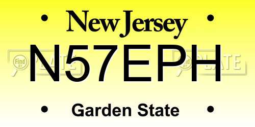 N57EPH New Jersey License Plate