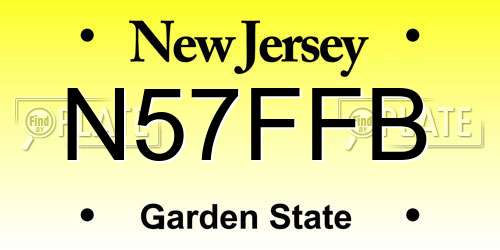 N57FFB New Jersey License Plate