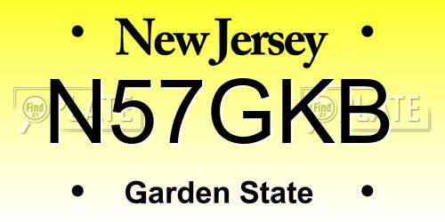 N57GKB New Jersey License Plate