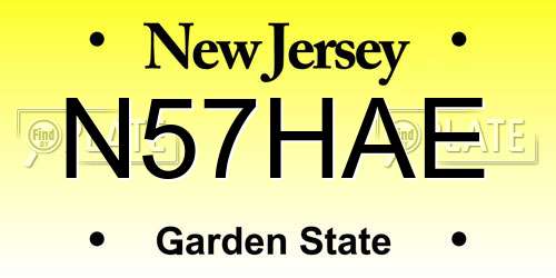 N57HAE New Jersey License Plate