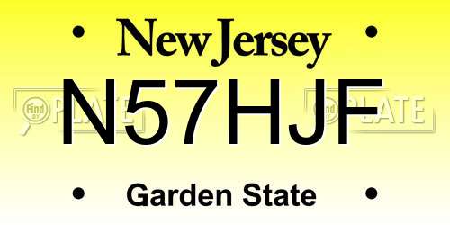 N57HJF New Jersey License Plate