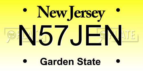 N57JEN New Jersey License Plate