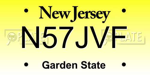 N57JVF New Jersey License Plate