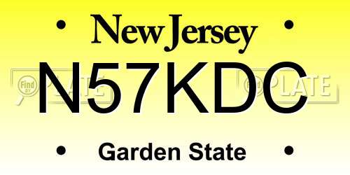N57KDC New Jersey License Plate