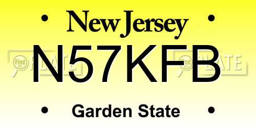 N57KFB New Jersey License Plate
