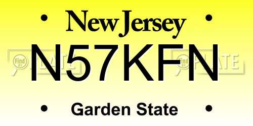 N57KFN New Jersey License Plate