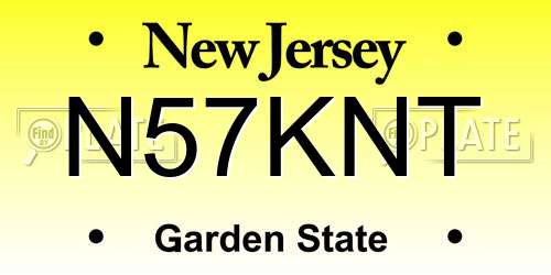 N57KNT New Jersey License Plate