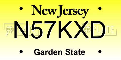 N57KXD New Jersey License Plate