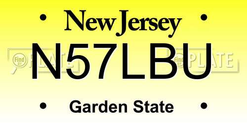 N57LBU New Jersey License Plate