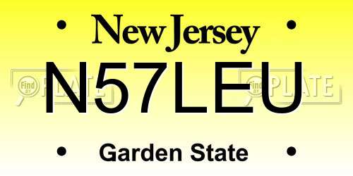 N57LEU New Jersey License Plate