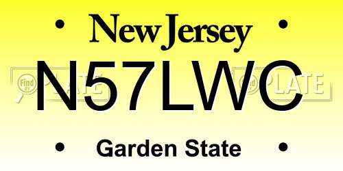 N57LWC New Jersey License Plate