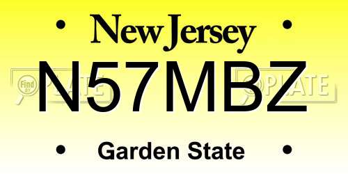 N57MBZ New Jersey License Plate