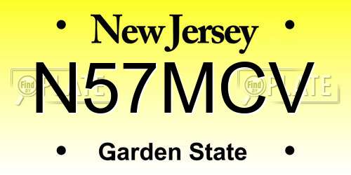 N57MCV New Jersey License Plate