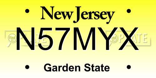 N57MYX New Jersey License Plate