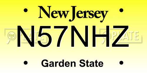 N57NHZ New Jersey License Plate
