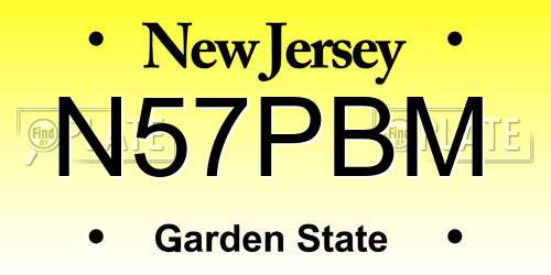 N57PBM New Jersey License Plate