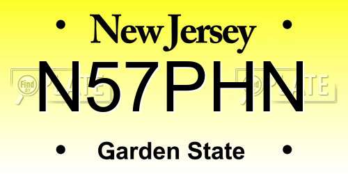N57PHN New Jersey License Plate