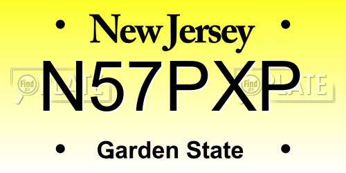 N57PXP New Jersey License Plate