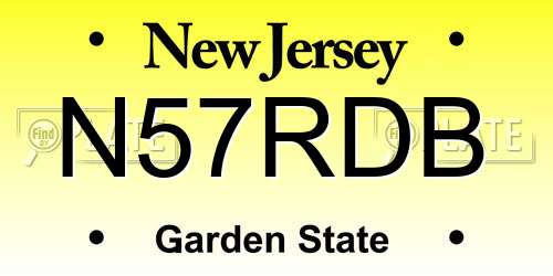 N57RDB New Jersey License Plate