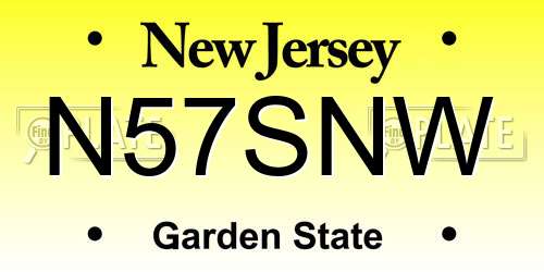 N57SNW New Jersey License Plate