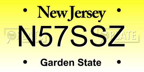 N57SSZ New Jersey License Plate