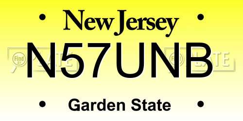 N57UNB New Jersey License Plate