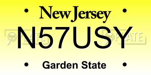 N57USY New Jersey License Plate