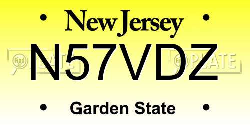 N57VDZ New Jersey License Plate
